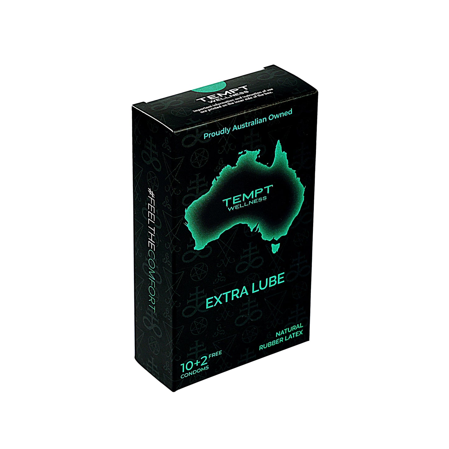 Tempt Wellness Extra Lube Condoms | 10+2 Free | Maximum Lubrication | Premium Natural Latex | Australian Owned
