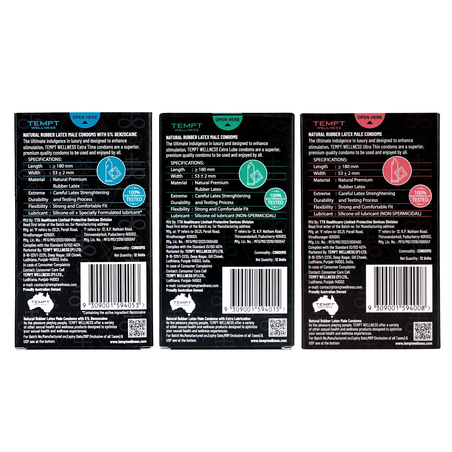 Tempt Extra Time, Extra Lube And Ultra Thin Condoms