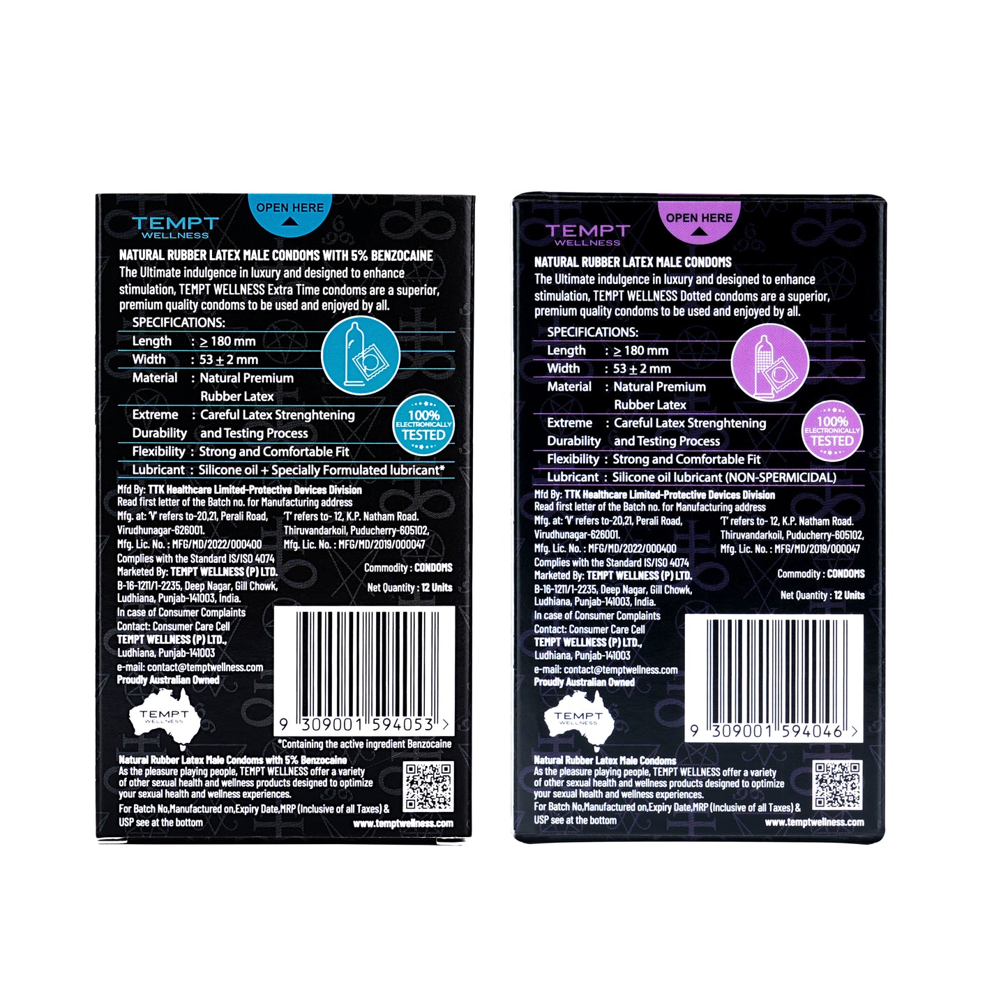 Tempt Extra Time And Dotted Condoms