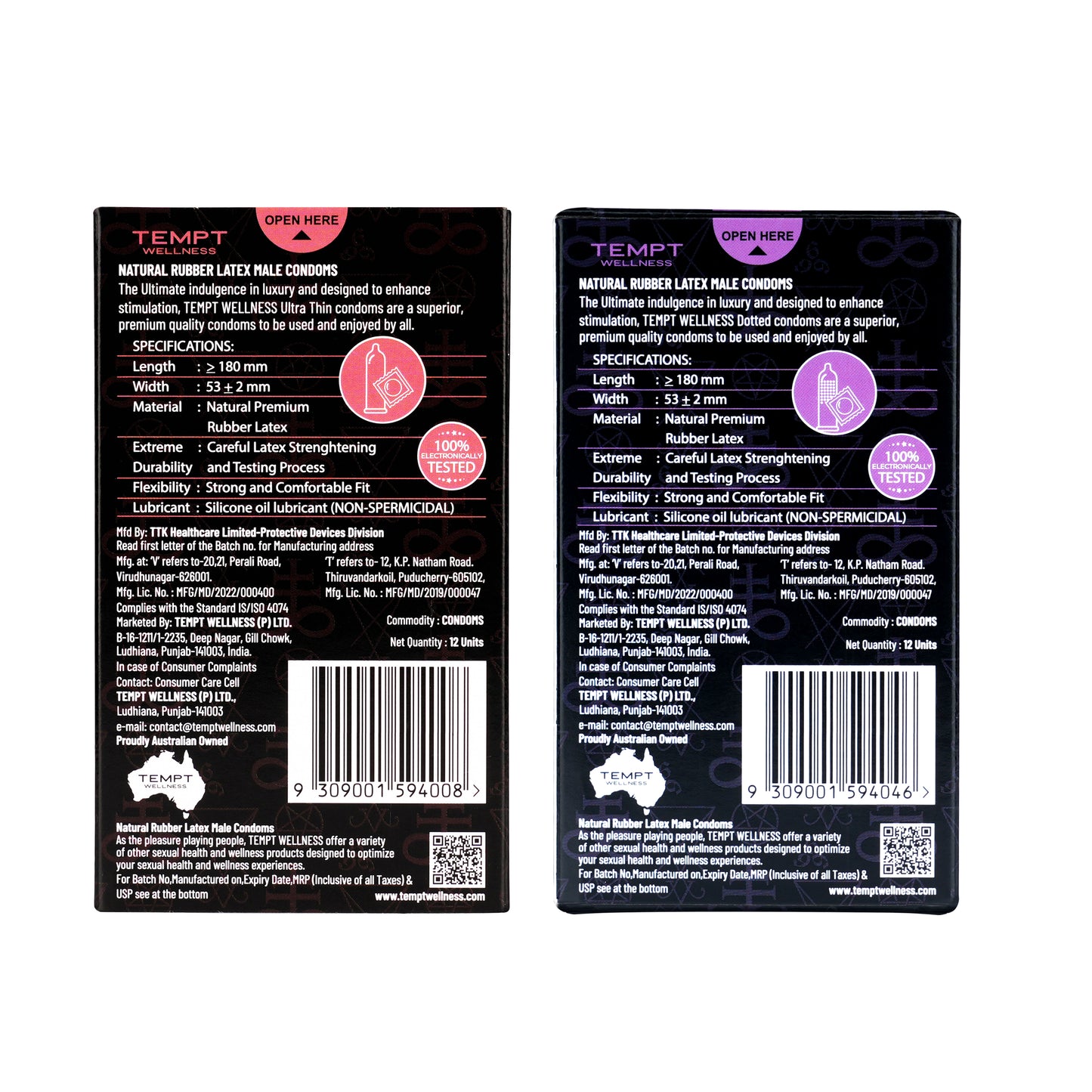 Tempt Ultra Thin And Dotted Condoms