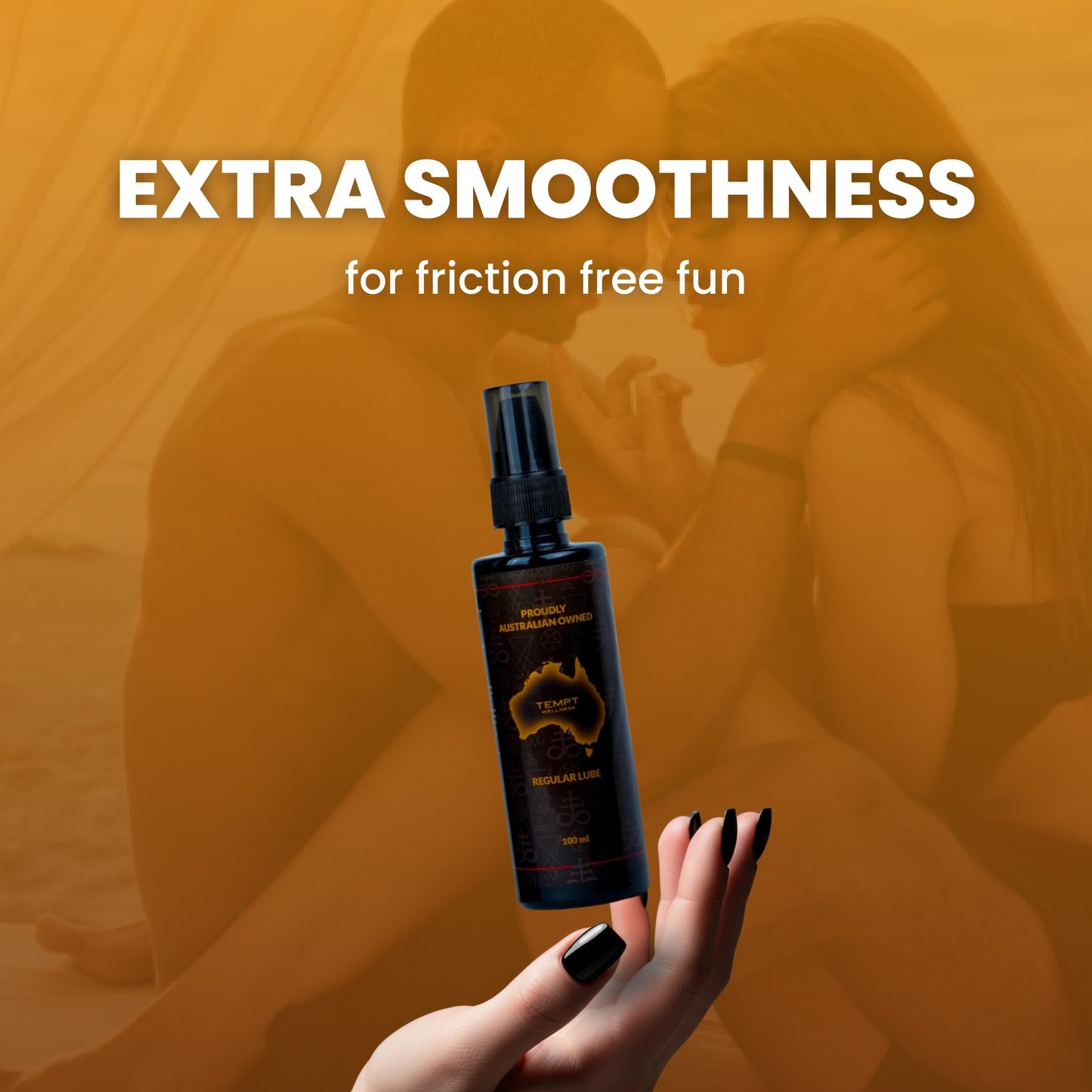 Tempt Wellness Water-Based Personal Lubricant Gel 100ml | Long Lasting Smooth Lubrication | Non-Sticky Formula | Easy to Wash | Gentle & Skin Friendly | Intimate Wellness Lubricant