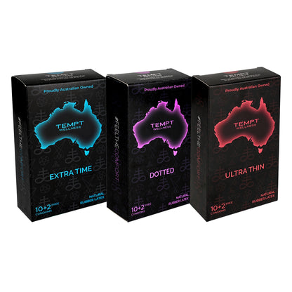 Tempt Extra Time, Dotted And Ultra Thin Condoms