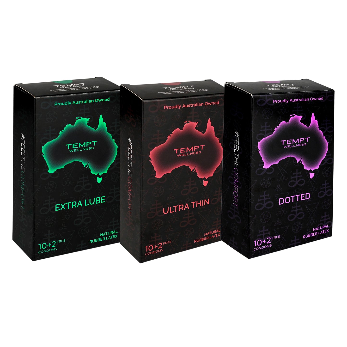 Tempt Extra Lube, Ultra Thin And Dotted Condoms