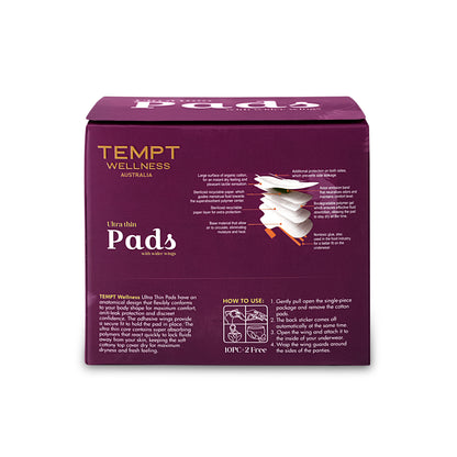 Tempt Wellness Day Use Sanitary Pads for Women | Pack of 10 + 2 Free Pads | Soft Cottony Cover | High Absorbency | Leak Protection | Rash-Free Comfort | Regular Flow Protection