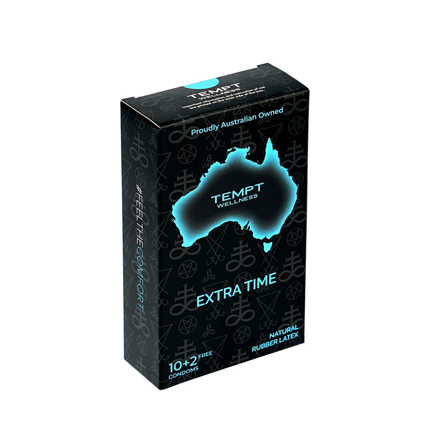Tempt Wellness Extra Time Condoms | 10+2 Free | Long-Lasting Performance | Natural Rubber Latex | Delay Condoms for Men | Australian Owned
