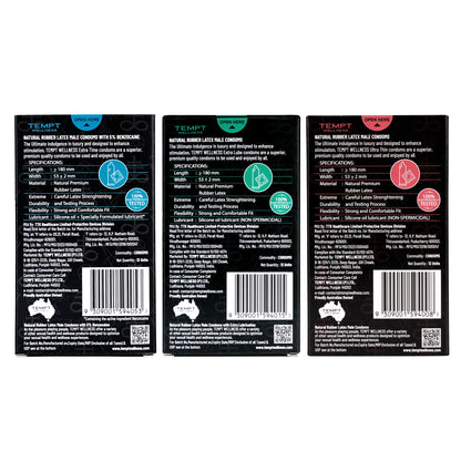 Tempt Extra Time, Extra Lube And Ultra Thin Condoms