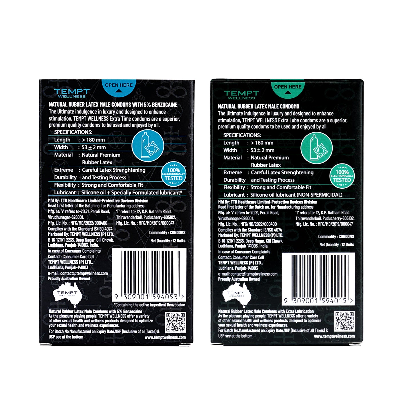 Tempt Extra Time And Extra Lube Condoms