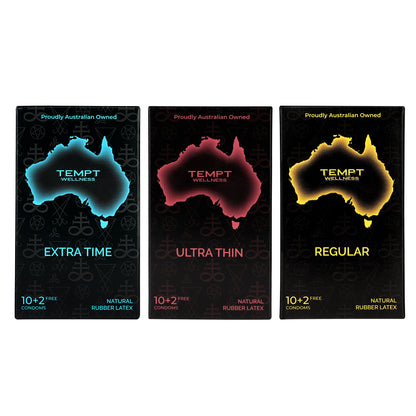 Tempt Extra Time, Ultra Thin And Regular Condoms
