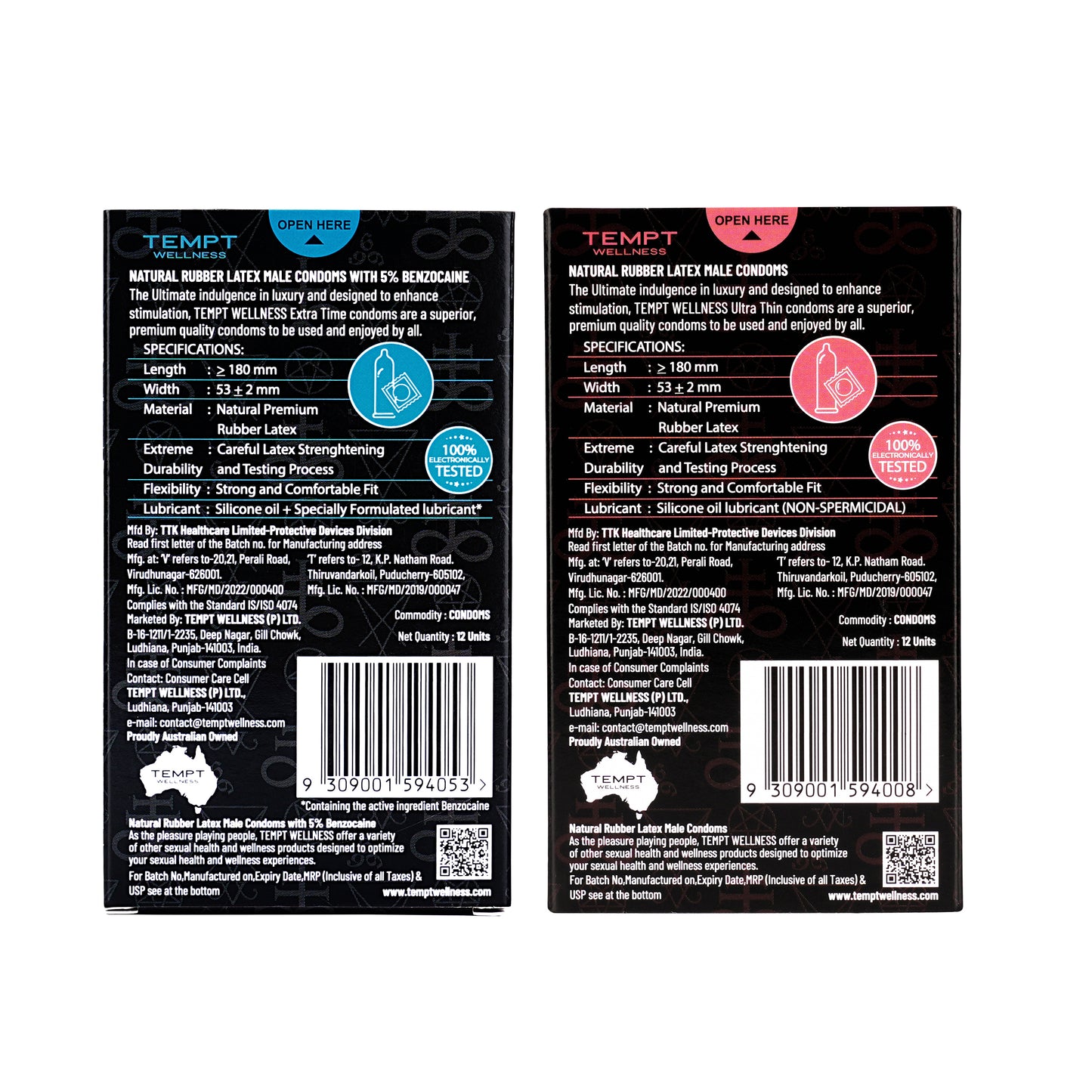 Tempt Extra Time And Regular Condoms