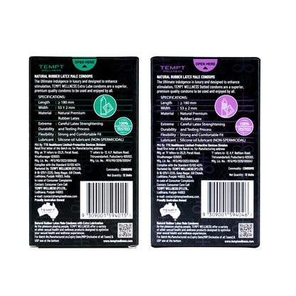 Tempt Extra Lube And Dotted Condoms