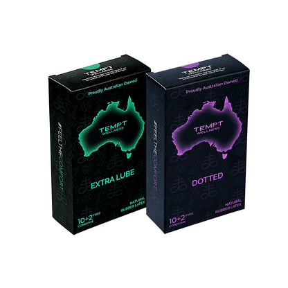 Tempt Extra Lube And Dotted Condoms