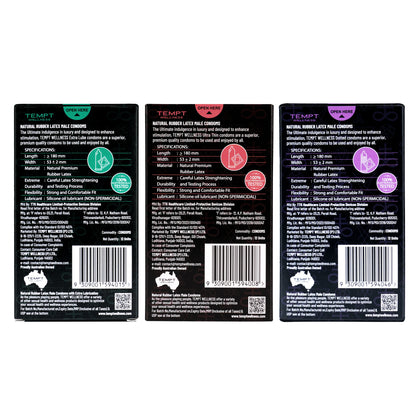 Tempt Extra Lube, Ultra Thin And Dotted Condoms