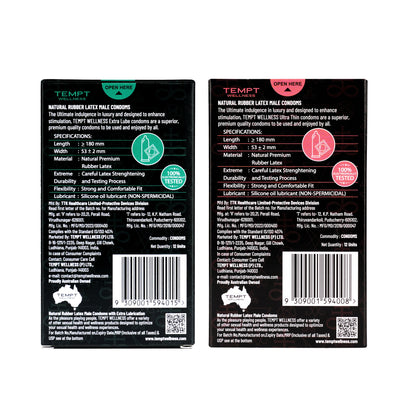 Tempt Extra Lube And Ultra Thin Condoms