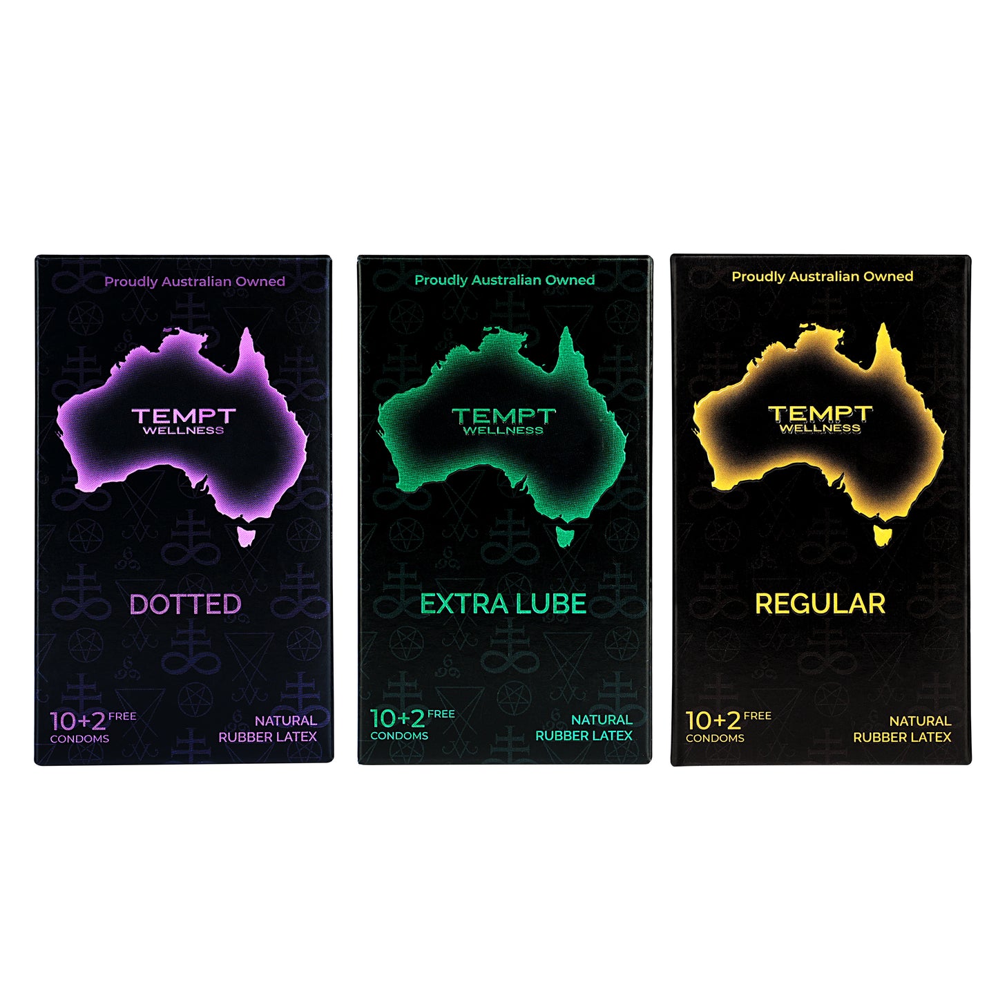 Tempt Dotted, Extra Lube And Regular Condoms